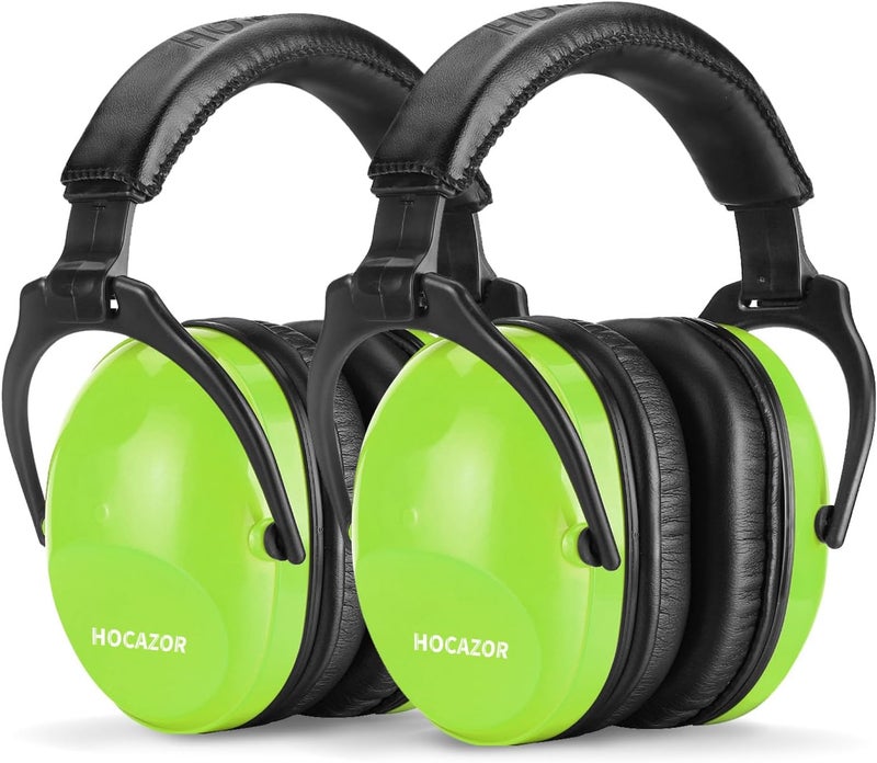 Hocazor 2 Pack HZ015 Kids Ear Protection Safety Earmuffs Durable Noise Cancelling Headphones, green+green - Image 1